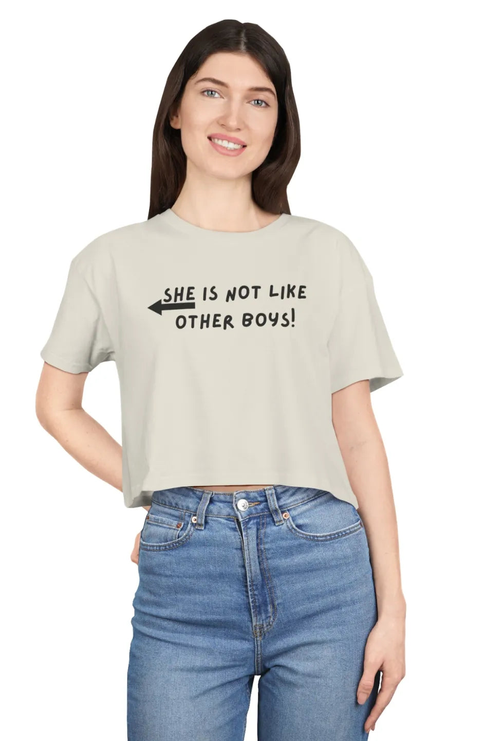 Women's Midweight Crop Top " She Is Not Like Other Boys!"