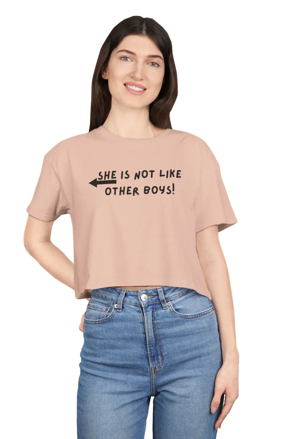 Women's Midweight Crop Top " She Is Not Like Other Boys!"