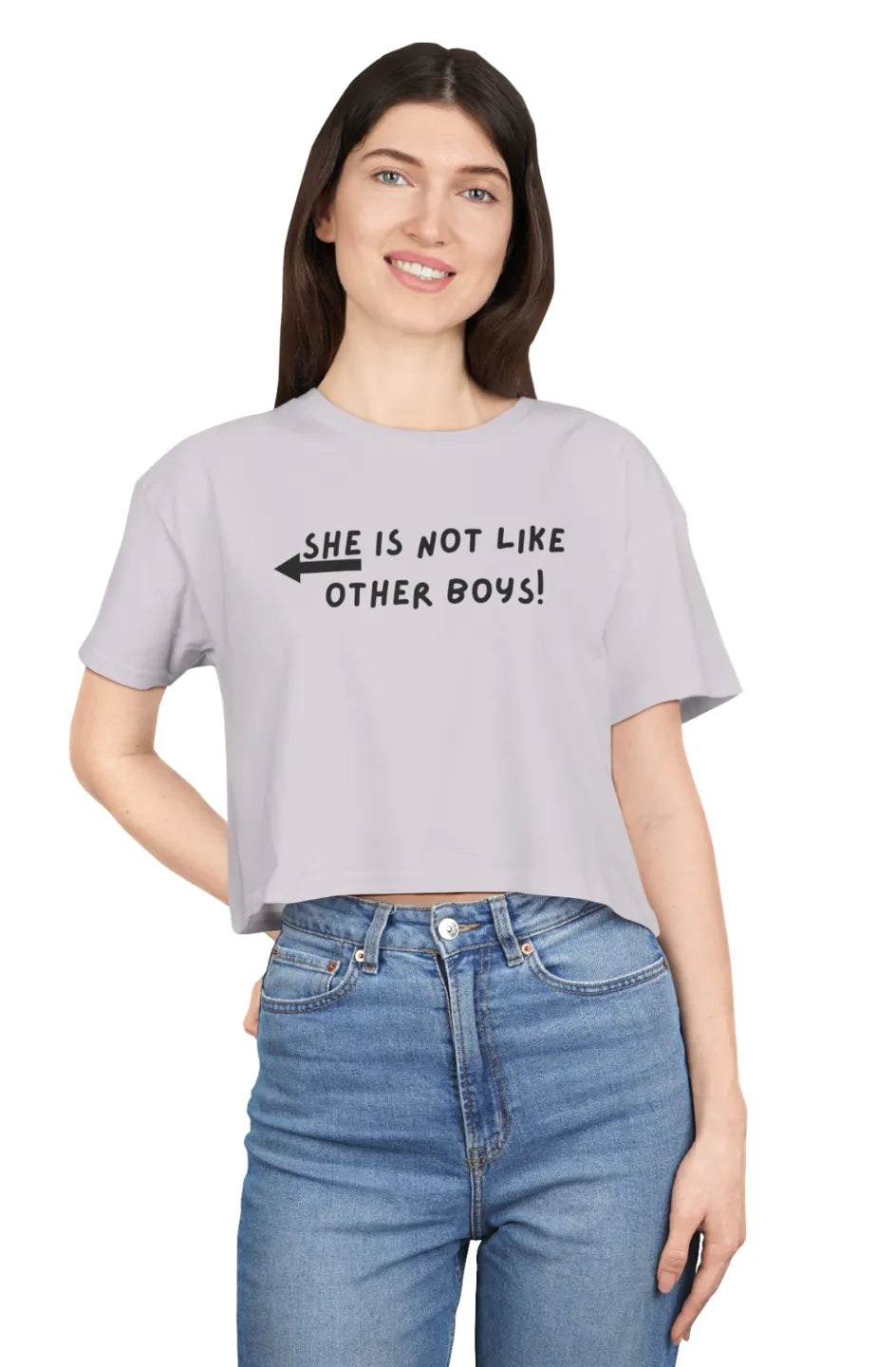 Women's Midweight Crop Top " She Is Not Like Other Boys!"