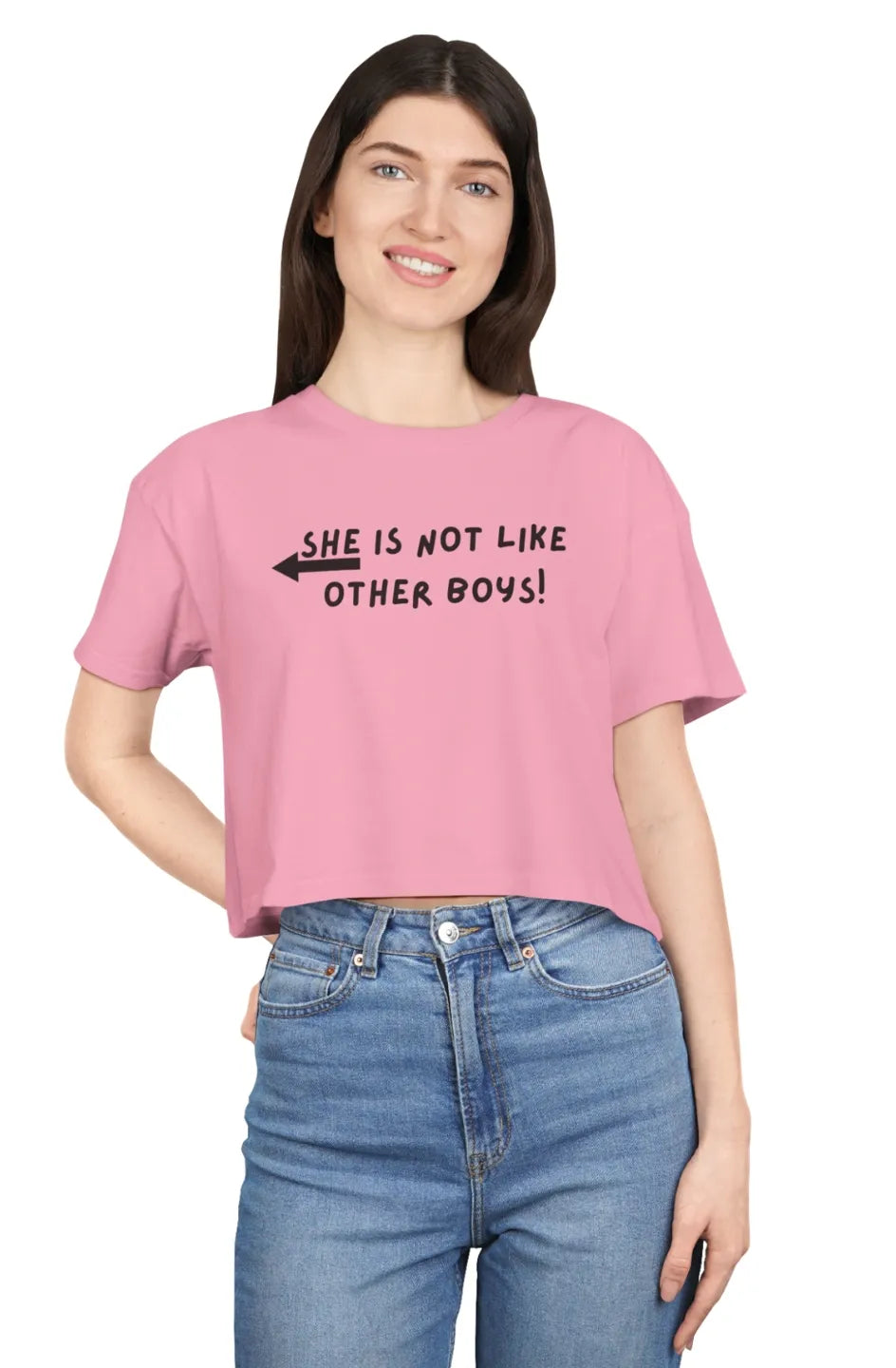 Women's Midweight Crop Top " She Is Not Like Other Boys!"