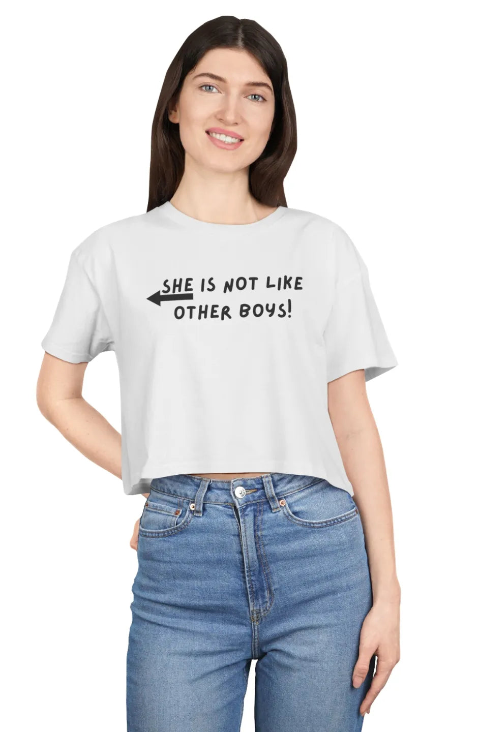 Women's Midweight Crop Top " She Is Not Like Other Boys!"