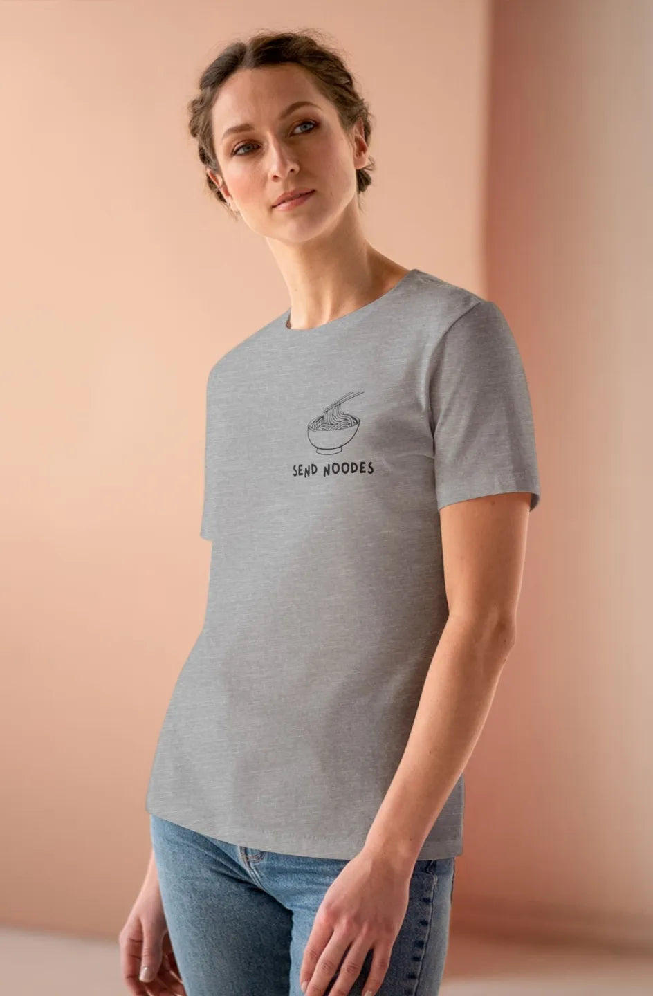 Women's Light Cotton Tee "Send Noodes"
