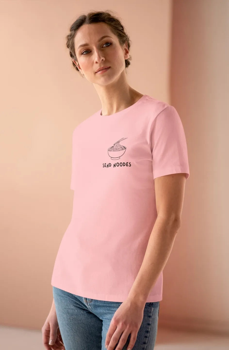 Women's Light Cotton Tee "Send Noodes"