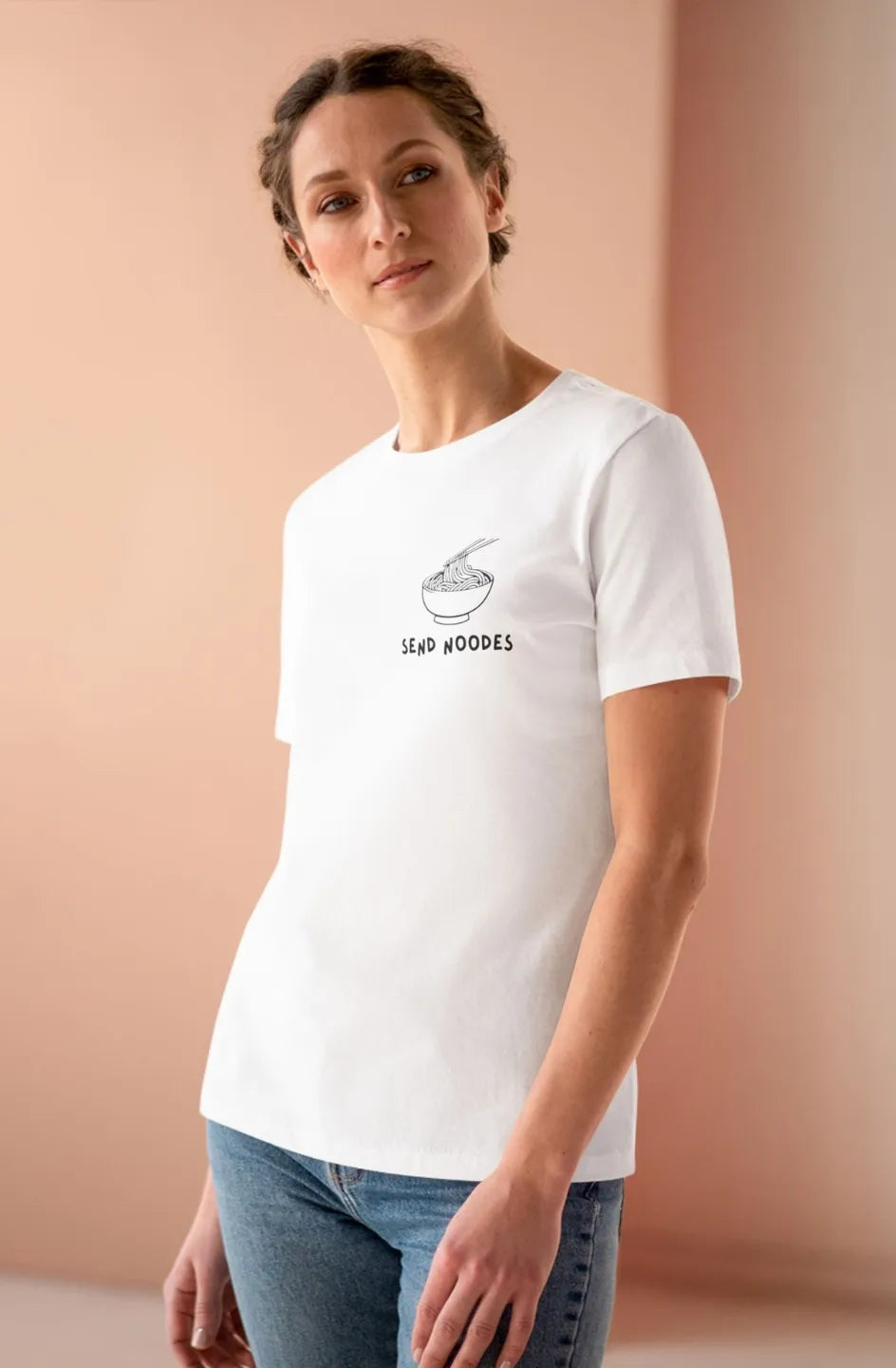 Women's Light Cotton Tee "Send Noodes"