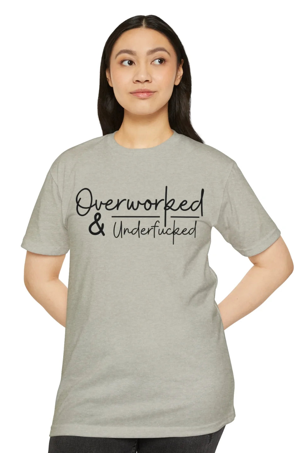 Women's Lightweight T-Shirt "Overworked & Underfu*ked"