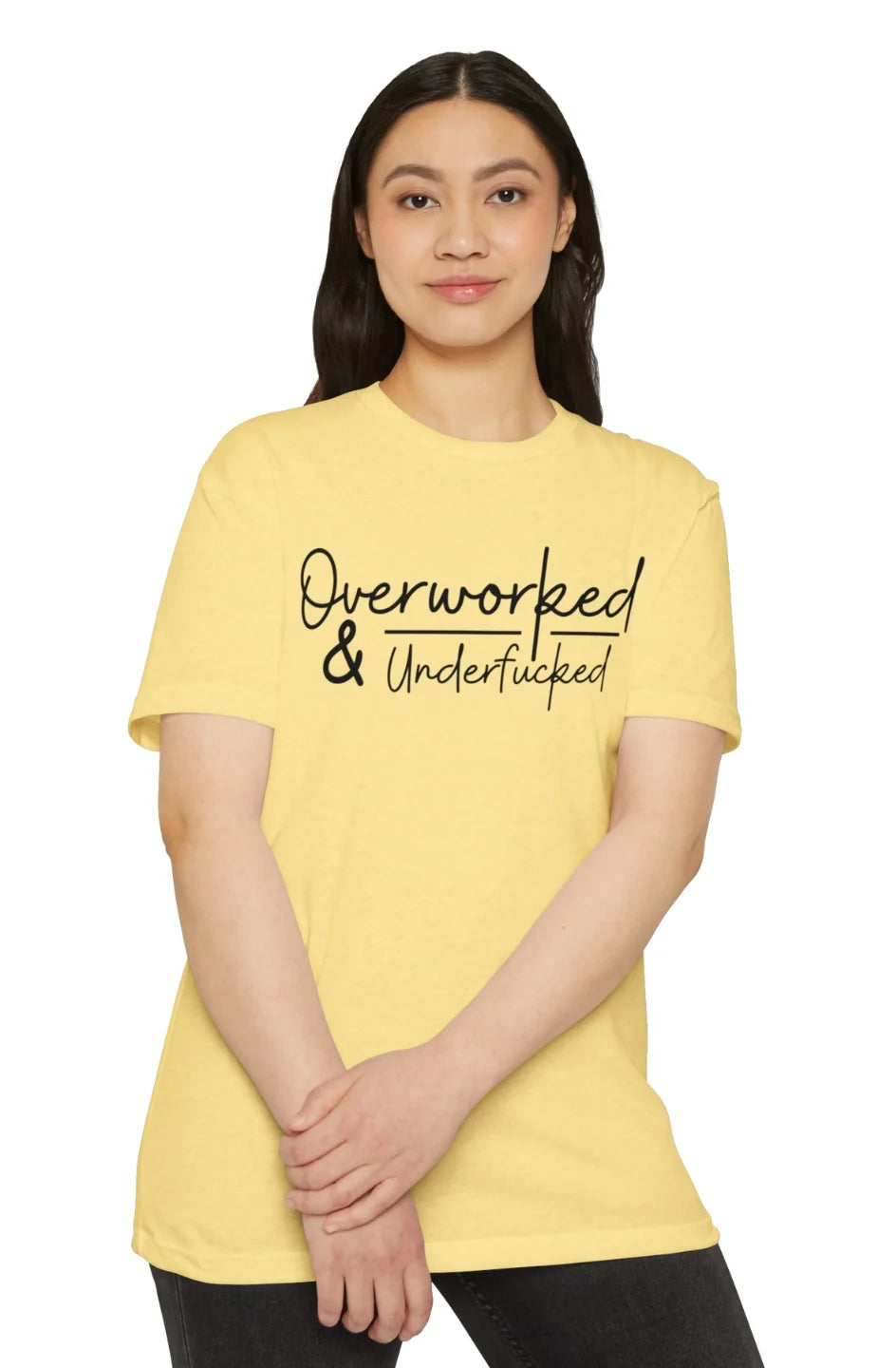 Women's Lightweight T-Shirt "Overworked & Underfu*ked"