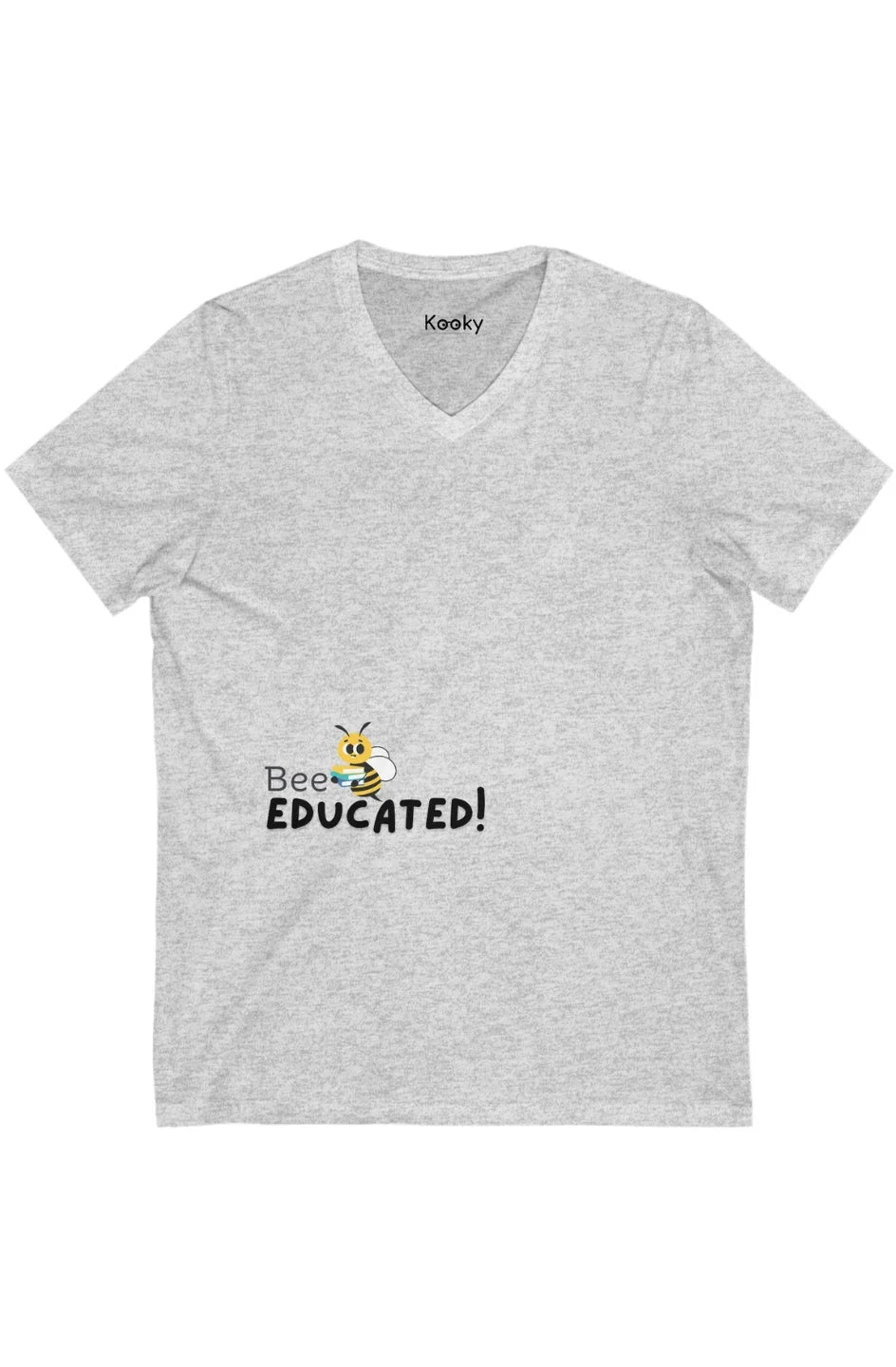 Women's Lightweight V-Neck Tee "Bee Educated"