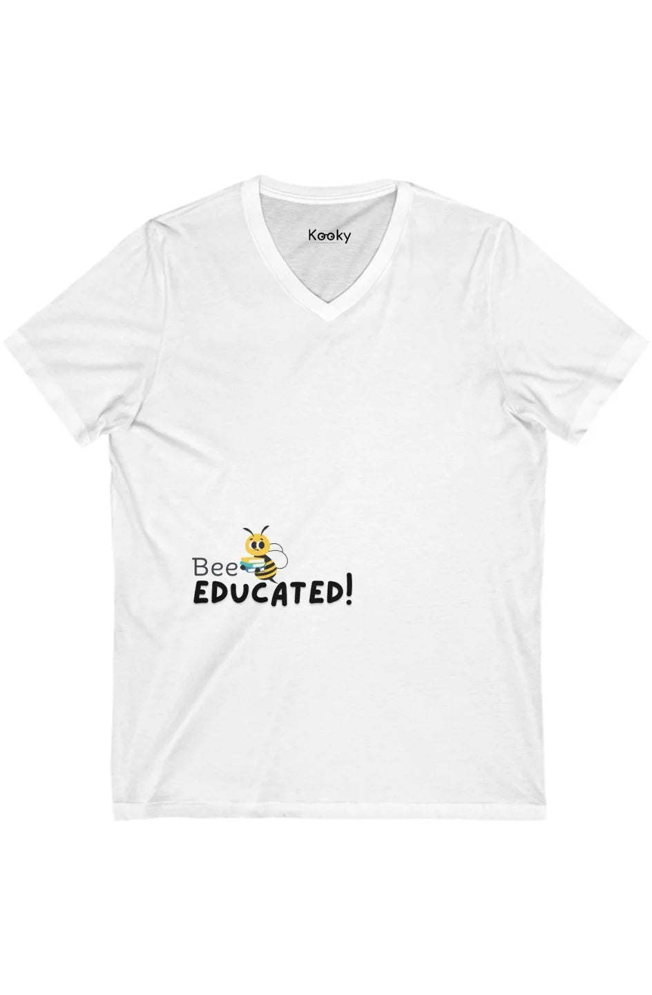 Women's Lightweight V-Neck Tee "Bee Educated"
